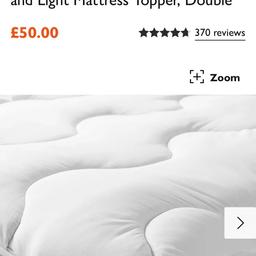 John Lewis Double mattress topper like new bought wrong size but unfortunately packaging/receipt thrown out so couldn’t return Smoke/pet free home RRP £50