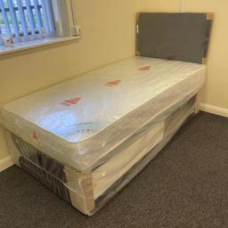 Single Oxford semi orthopaedic mattress with black fabric slide storage base and faux leather hb £200.00 

⭐️ 01709 208200 ⭐️