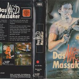 Zum Verkauf Steht die Seltene VHS + DVD-R:

~ Das Mac D. Massaker (GMP Hartbox)  

~ Ein Film der Sonderklasse !

~ Kaum noch zu bekommen !

~ Seltene Rarität zum Top-Preis !

~ Absolut Sehenswert !

Sehr /Guter Zustand.
Zum Top-Preis!