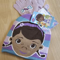 Disney DOC McStuffins Girls Multicoloured Winter Beany Hat & Magic Gloves Accessory Set - NEW!

For ages 2-7 yrs - One size (stretches)
Brand New with tags. Official Disney DOC McStuffins Licensed product.

Perfect Gift for any Disney fan!

- Gloves are woven fabric - 95% Acrylic, 5% Elastane
- Hat is woven fabric - 70% Acrylic, 30% Nylon
- Care Instructions: Hand Wash