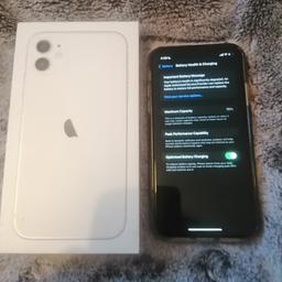 IPhone 11
128gb
White
Unlocked to all networks
76%battery capacity
No marks or scratches or cracks
Comes with box and key
Will be reset to original settings
Will have to purchase own charger but will come fully charged
Collection only
Asking price only no silly offers.