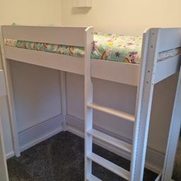 kids small bunk bed an mattress and single wardrobe. Bed is took down wardrobe is still together ready for collection. can deliver local