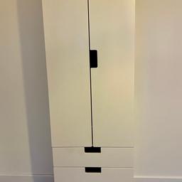 Ikea wardrobe - white with 3 drawers
Height - 193cm
Width - 60cm
Depth - 51cm

Ikea price - £165.50