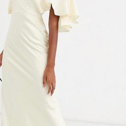 Satin- Hochzeitskleid/Standesamtkleid
ASOS-Edition
Farbe: gebrochenes Weiß/Hellbeige