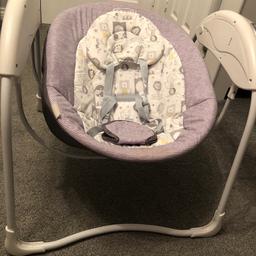 Graco glider lite swing battery operated suitable for weight birth to 9kg 5 point safety harness 6 speeds&timer mode 10 melodies &nature sounds used twice cost £80 new