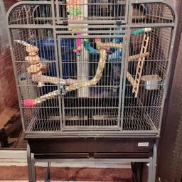 large bird cage suitable for parrot or group or small birds approx 155cm H x 65 cm W x 55cm D. comes with additional approx 30 x 30 x 30 cm travel cage. sensible offers considered and will deliver locally for fuel cost