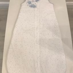 Baby Sleep Bag by Tu 9-12 months in excellent condition. 
2.5 Tog,  White / Pale Blue, 
Lives at the grandparents home. Seldom used, hence the immaculate like new condition. 
Can be collected from Farsley, Leeds LS28.