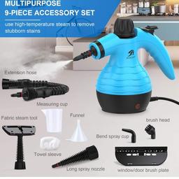 T Handheld Portable Steam Cleaners for Cleaning,The Home Mini Hand Held Multi Purpose Steamer,9 Accessory Kit for Air Fryer,Sofa,Bathroom,Kitchen,Floor,Window,Carpet,Car Seat,Upholstery,Tile