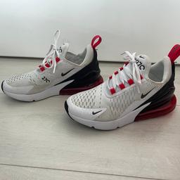 Nike air max 270 trainers. Size 3 (35.5). Only worn a couple of times. White, red & black. Excellent condition. Buyer to collect from Bexley. Cash on collection.