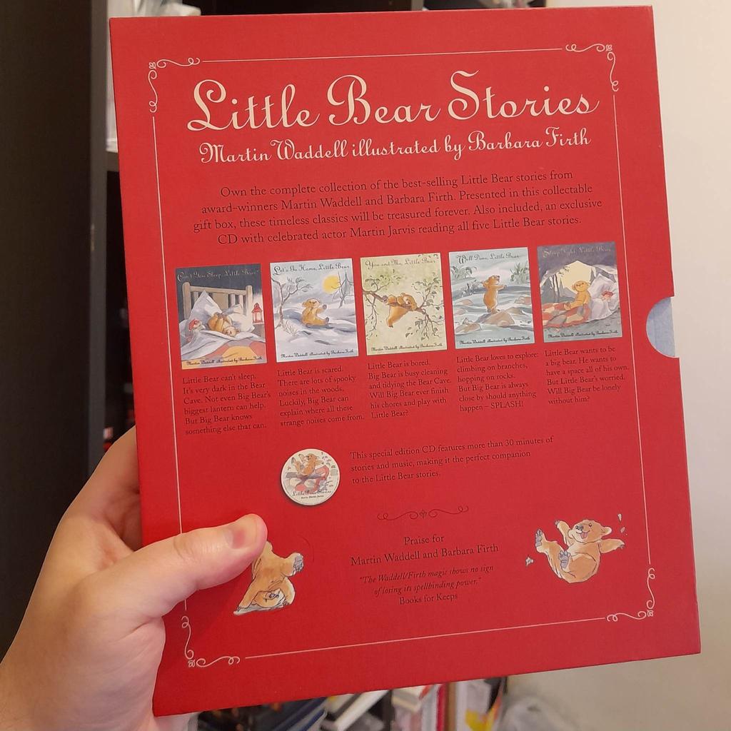■ PRICE: £20

■ CONDITION: GREAT - USED
▪ May have the odd mark/damage

■ INCLUDES:
▪ You and Me, Little Bear
▪ Well Done, Little Bear
▪ Sleep Tight, Little Bear
▪ Can't You Sleep, Little Bear?
▪ Let's Go Home, Little Bear

■ INFO:
▪ Little Bear Stories - The Complete Five Book Collection
▪ Author: Martin Waddell
▪ Illustrator: Barbara Firth
▪ Dimensions [each book]: 22cm x 26.5cm
▪ Paperback
▪ Includes a special edition CD which features more than 30 minutes of stories and music, read by Martin Jarvis
▪ Bought for £29.95

■ IMPORTANT:
▪ Extra pictures are always available, if needed
▪ Selling as moving house/downsizing
▪ Cash on collection is preferred [Manchester - M34 5PZ], but postage is also available

---

Tags: Gorton Ashton Denton Openshaw Droylsden Audenshaw hyde tameside salford ancoats stockport bolton reddish oldham fallowfield trafford bury cheshire longsight worsley kids books children books school fiction story stories Little bear book childrens books little bear book