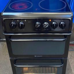 Hello welcome to my ad,This Hotpoint HAE51K 50cm double oven Electric ceramic cooker comes with four ceramic hob, hot hob indicator,double glazed doors in the main oven,catalytic liners in both ovens making cleaning easy,grill pan,easy clean enamel, interior light,main oven is electric fan assisted with 57 litres capacity while second oven(Top) is electric full-Width grill with 21 litres capacity very clean and tidy dimensions are H:900 W:500 D:600 cash on collection at B18 7QD 71 western road or delivery for extra fee, for more information msg me thanks.
