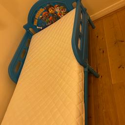 Paw Patrol Toddler bed 140cm X 70cm blue.
Sold as seen. Excellent condition.
From pet and smoke free house.
Collect only. No delivery. Cash on collection.