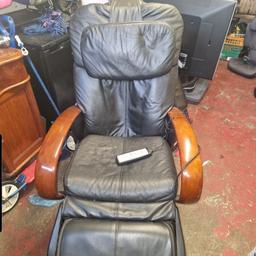 basically brand new only used a few times.
has two seperate massage settings works in perfect condition and leg parts rotate to massage legs aswell.
reclines perfectly its in great condition no issues just do not have space for it and it just sitting in a garage.
