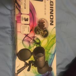 BRAND NEW AND BOXED MAGINON VISION SCOPE
20-60X60 MAGNIFICATION
PERFECT FOR BIRD /NATURE WATCHING
PICK UP ONLY
NO OFFERS
BARGAIN £10