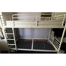 Single metal white bed ,in excellent condition.