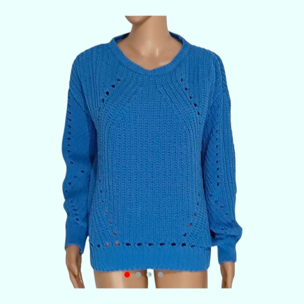 Next woman blue crew neck knitted Pullover sweater. This item is used but still In good condition. 100% Polyester
 #nextsweater #nexttop