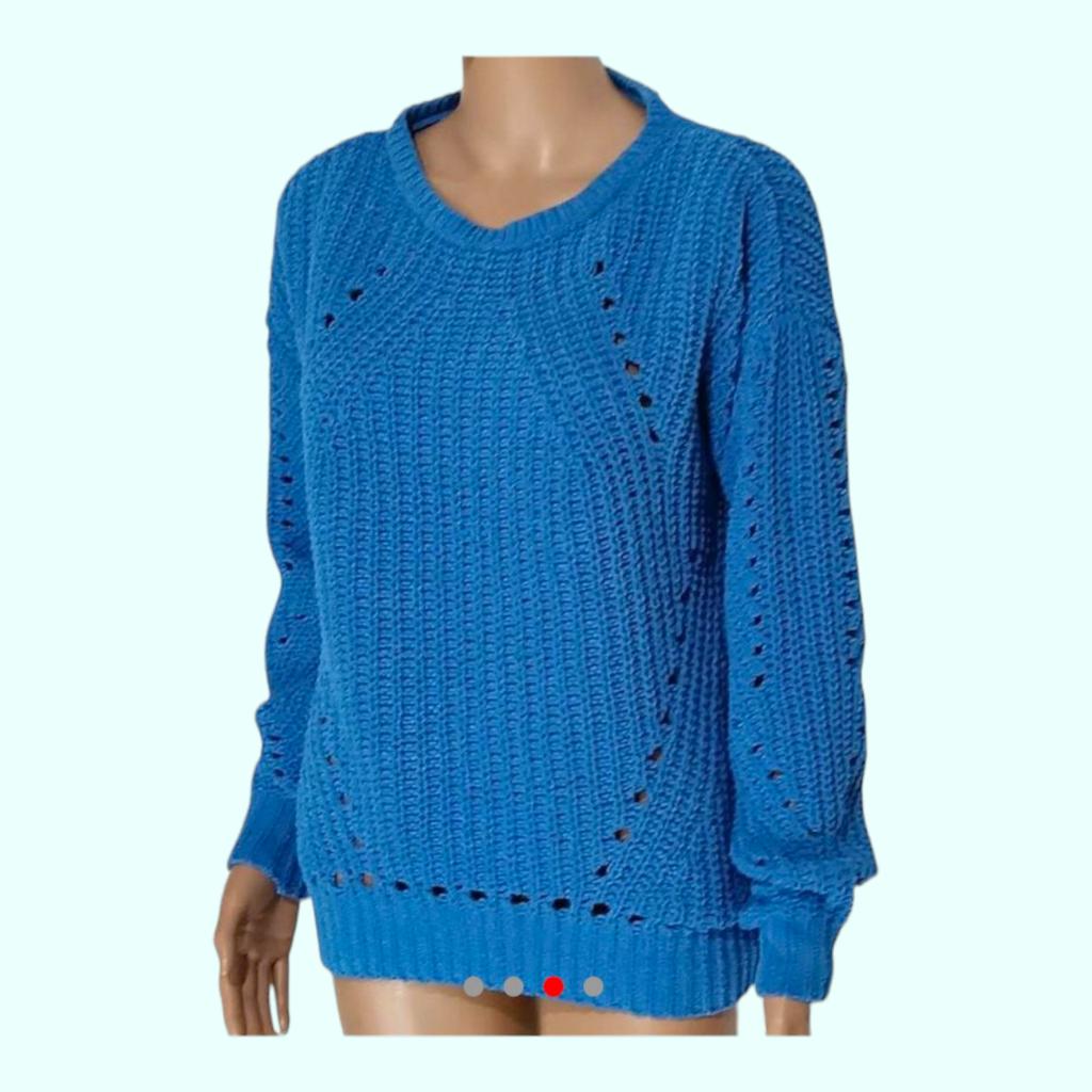 Next woman blue crew neck knitted Pullover sweater. This item is used but still In good condition. 100% Polyester
 #nextsweater #nexttop