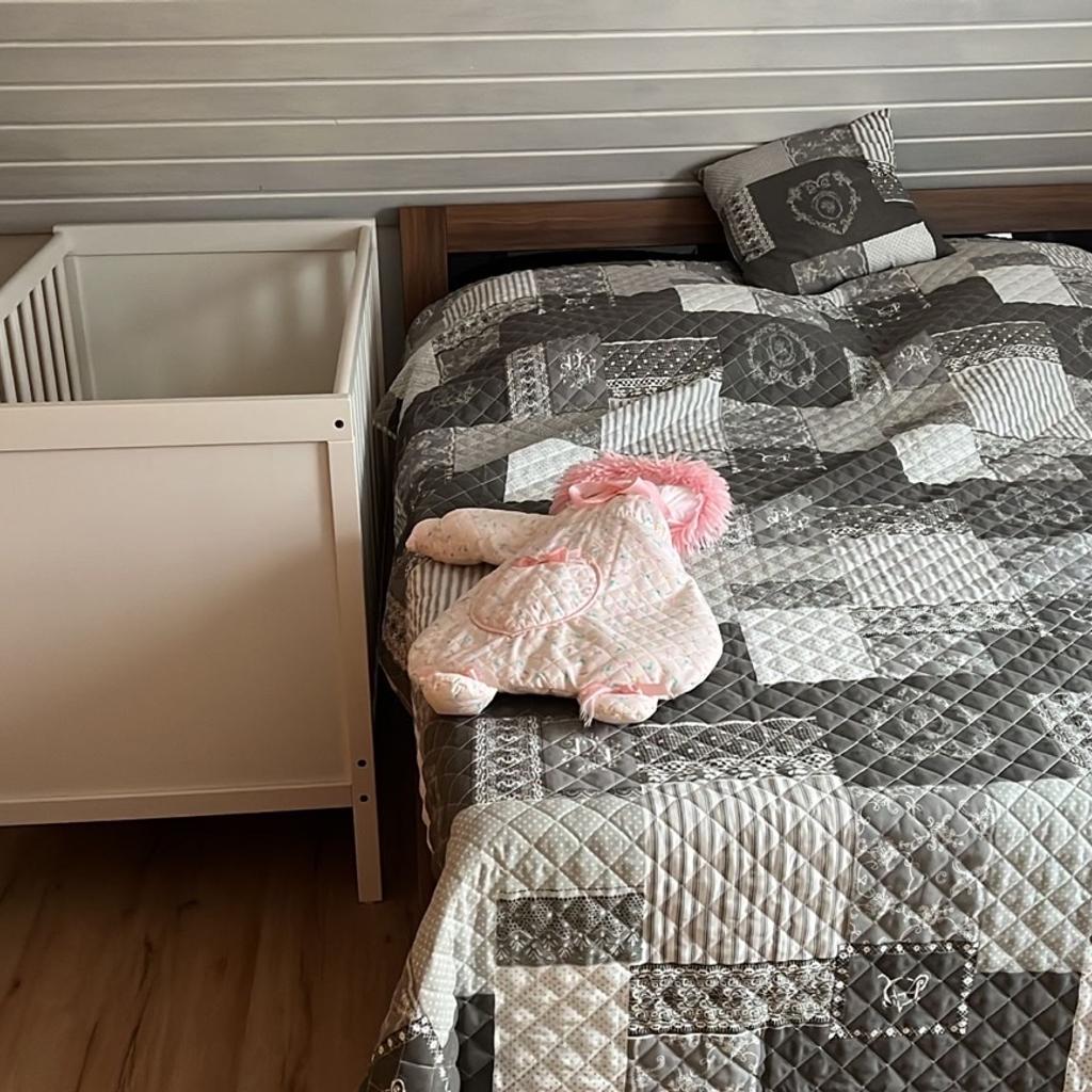 #valentin. Kinderbett Holz weiß lackiert 120x60 mit Lattenrost ohne Matratze