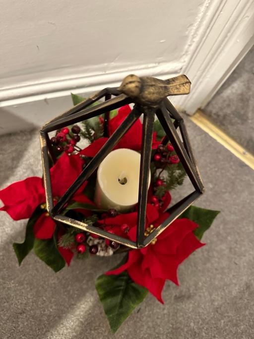 Buy & Sell South Yorkshire Sheffield - Photos for Iron Birdcage With Poinsettia & LED candle