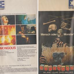 Zum Verkauf Steht die Seltene VHS +DVD-R:

Humongous - Mensch oder Monster? - Embassy Video

Zum Top-Preis!

~ Eine Kopie vom Film auf DVD-R Intenso gibt es noch kostenlos dazu !

~ Gebr. Guter Zustand.