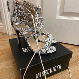 Missguided snake skin heels, excellent condition - only worn once, size 5