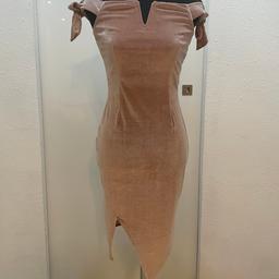 Samt Kleid Beige schimmert rosa Gr.36/38