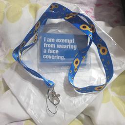 blue sunflower lanyard with exemption card
Brand new
