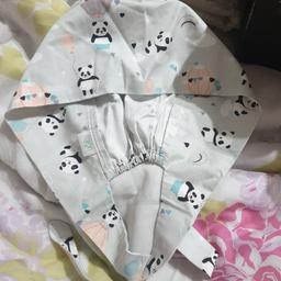 brand new baby bonnet from Faran 
sky blue with pandas
one size