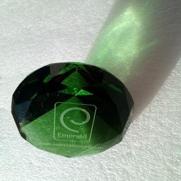 Emeraldinsight Green paperweight with inscribed website- more details to follow.

Local collection preferred or can be posted out at extra costs, special delivery signed for.