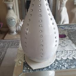 white bling vase