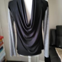 Grey and black smart top blouse from Zara in size M
