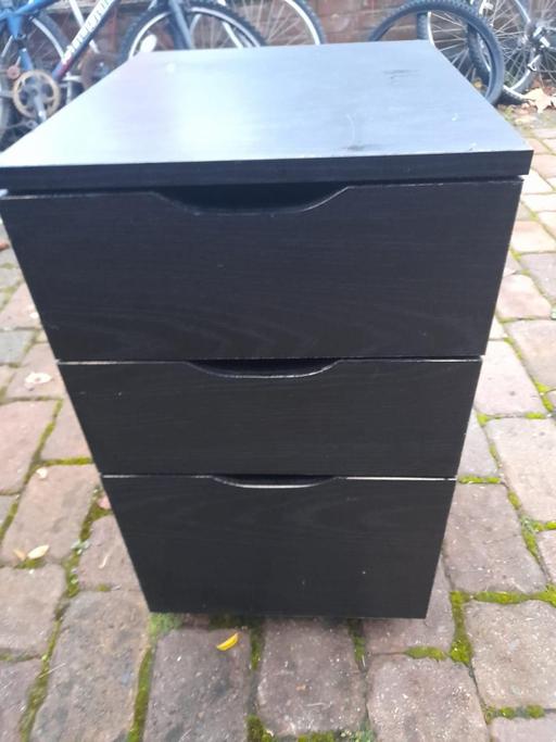 Buy & Sell Hampshire Havant - Photos for Black Wheeled 3 Draw Cabinet