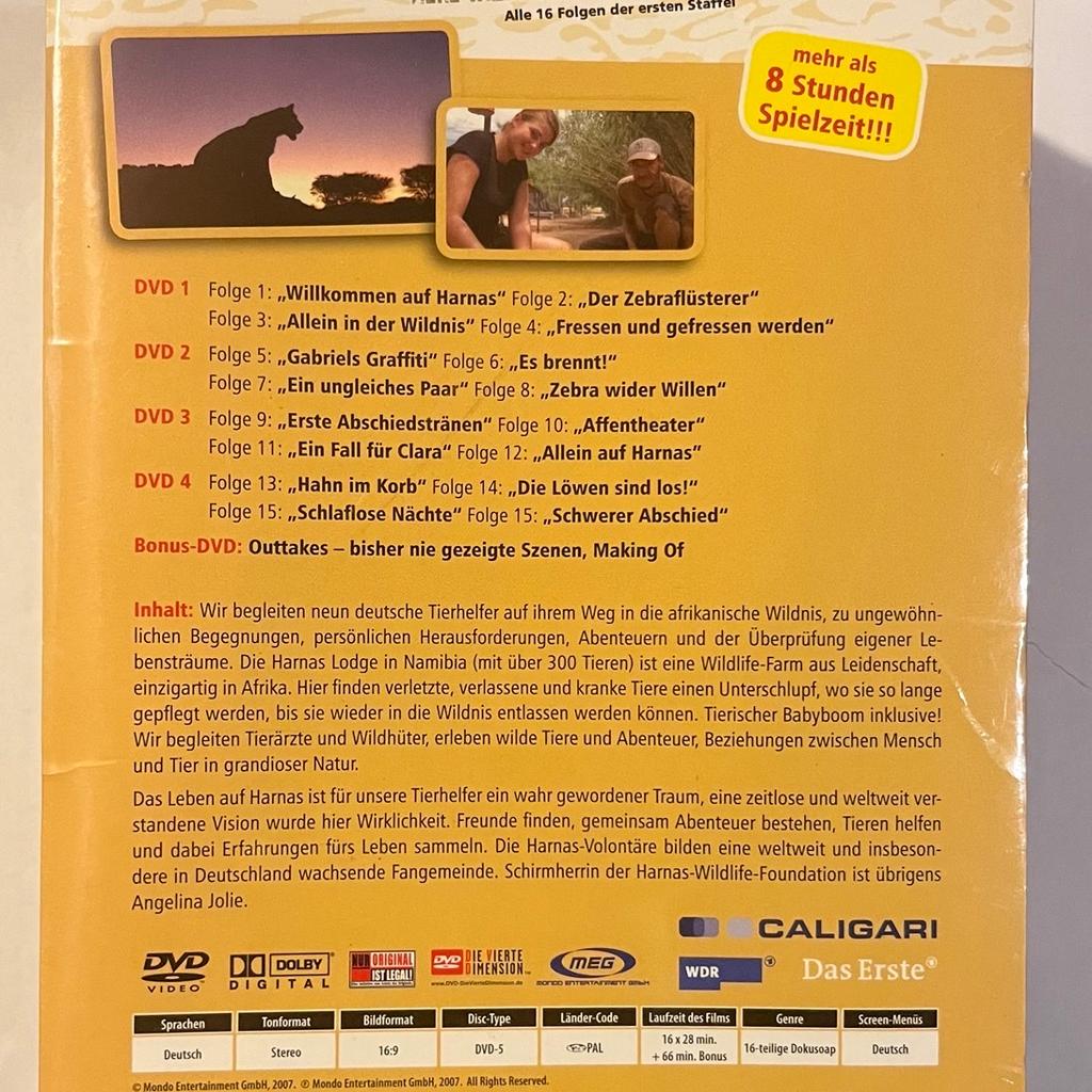 Tiere Wildnis Abenteuer
DVD neu
Die erste Staffel
Alle 16 Folgen + 66 min. Bonusmaterial
5 DVD‘s
Über 8 Std. Spielzeit

Käufer zahlt Versand