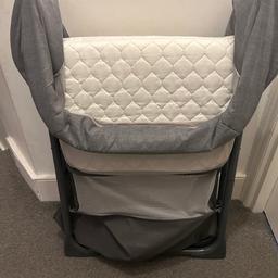 Graco next to me Crib, suitable from birth to 6-7months.
I used it up to 8months and it is still in perfect condition with no wear and tear.
Comes with travel bag and manual.
Collection only.