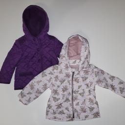 violett = Winterjacke  (kaum getragen)
weiß = dünne Jacke (name it - Bambi) = neu und ungetragen