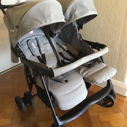 Jole Twin Pushchair 
With Seat covers
Adjustable backrests 
Adjustable leg rests
Large Shopping basket
Very good condition 
Can deliver locally
