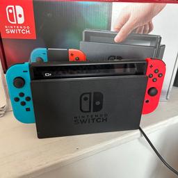 Item is in fantastic condition, due to only being used twice then forgetting I had it.

It comes complete with the following games:

Mariokart 8 deluxe
1 2 switch
Sonic forces
Splatoon 2

About this product

Nintendo Switch is a breakthrough home video game console. It not only connects to a TV at home, but it also instantly transforms into an on-the-go handheld using its 6.2-inch screen. For the first time, players can enjoy a full home-console experience anytime, anywhere.

Battery life of approx. 4.5-9 hours. The duration will depend on the games you play. For instance, the battery will last approximately 5.5 hours for The Legend of Zelda: Breath of the Wild.

Contents: Nintendo Switch Console (MOD. HAC-001-01), 2 Joy-Con controllers, Nintendo Switch dock, Joy-Con grip, AC adapter, HDMI cable and Joy-Con straps.

Nintendo Switch (MOD. HAC-001-01).
Battery life is up to 9 hours when fully charged.
For ages 3 years and over.

Ideally collection only from Chesterfield