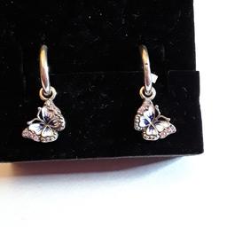 stunning hand painted enamel butterfly earring
drop dangle style
cz detail 
all hallmarks S925 ALE 
new n boxed never worn

please note I also have the charm for bracelet to match