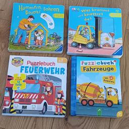 Verkaufe 4Stk. Kinderbücher im gebrauchten aber sehr guten Zustand, 2 davon sind puzzle Bücher und zwei Spielbücher mit geräuschen, Versand möglich - gegen Aufpreis
alle zusammen 13€