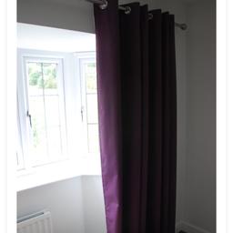 King size bedding set, purple cushion, blackout curtains 90cm x 86cm drop