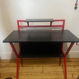 Red and black gaming desk