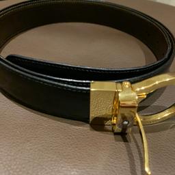 Montblanc Wendegürtel mit goldener Schnalle, Farbe schwarz - dunkelbraun