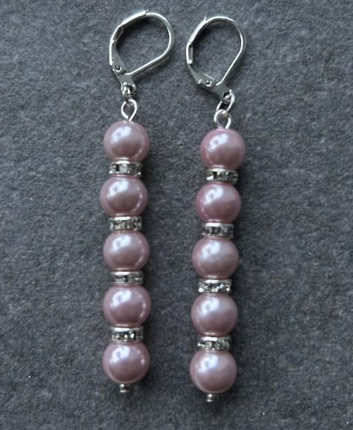 Buy & Sell Hertfordshire Dacorum - Photos for Pink pearl and crystal earrings