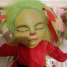 Lovely Grinch girl, made from a fashion doll, 11 inches, collection only LS25