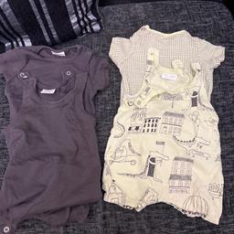 2x next dungarees and vest set 
Really cute set of clothes 
Size up to 1 month