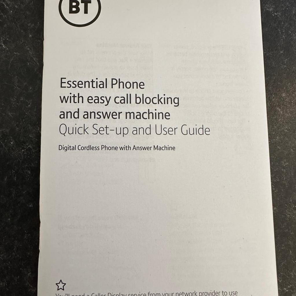 BT,phone with easy call blocking and answer machine,good as new,