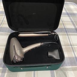 Brand new Deluxe GHD hairdryer and hair straighteners. Comes in beautiful green storage/ travelling box