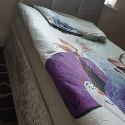 Good Condition
Single Size Bed
Velvet Material
Comes with mattress (used)
Collection only
Good Condition

If interested please leave a msg or call on 07448786875

Thanks