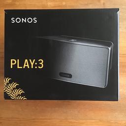 Sonos Play:3 - Wireless Smart Home Speaker for Streaming Music, Amazon Certified and Works with Alexa.

Paid £249 from Amazon, opened to take photographs. Accept £175 OVNO

About this item
Delivers richer and deeper sound than play:1, making it perfect for spots where you have more room
Connect your play:3 to any Amazon echo or Alexa enabled device, then just ask for the music you love
Set up in five minutes using your home wifi; Easily expand your home audio system over time by adding wireless speakers to additional rooms whenever you’re ready
Wirelessly stream all your favorite music services like Amazon music, Pandora, Apple music, and Spotify
Multi orientation for small spaces.