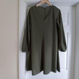 Dress “Nutmeg “ Woman

Khaki Colour

Good condition

Actual size: cm and m

Length: 90 cm

Length: 66 cm from armpit side

Shoulder width: 38 cm

Length sleeves: 60 cm

Volume hand: 44 cm

Volume breast: 1.02 m – 1.04 m

Volume waist: 95 cm – 96 cm

Volume hips: 1.06 m – 1.07 m

Size: 14

96 % Polyester
 4 % Elastane

Exclusive of Trims

Made in Cambodia